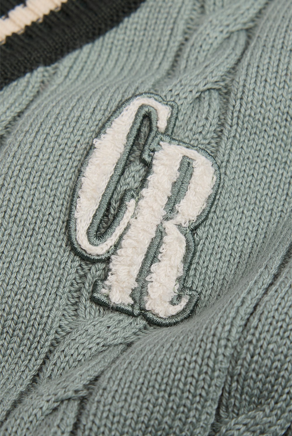 Organically Grown Cotton Varsity Cardigan
