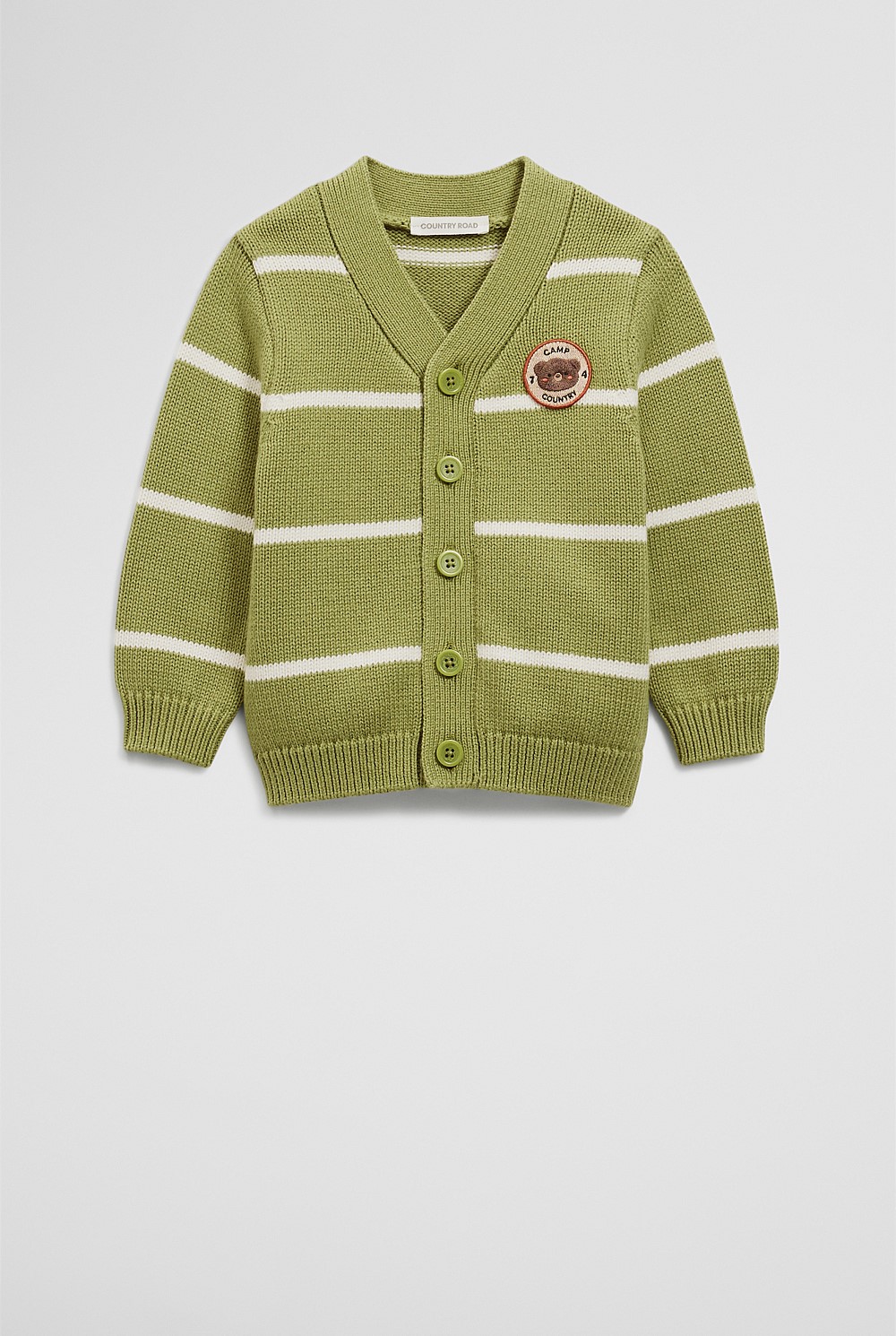 Organically Grown Cotton Blend Striped Cardigan