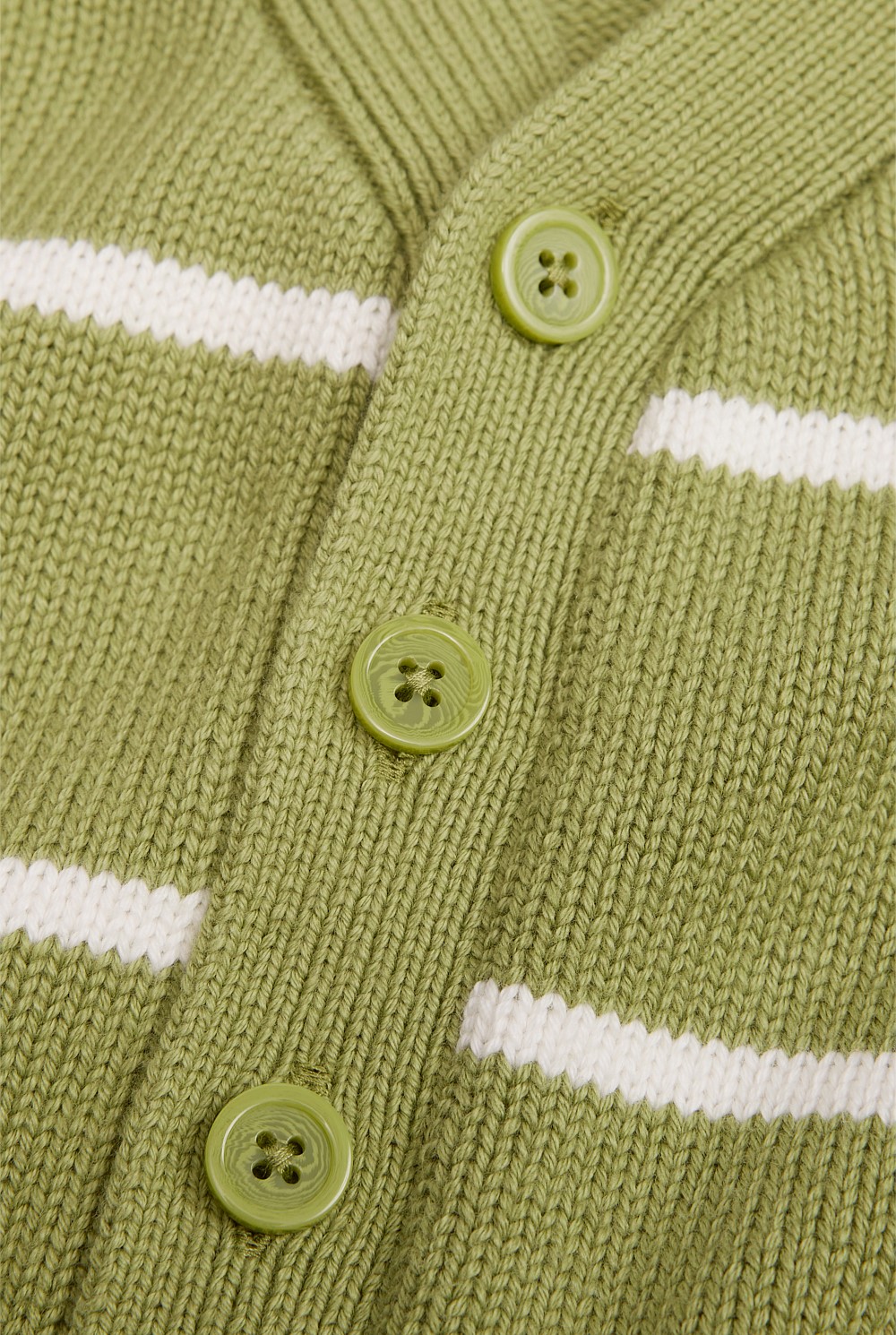 Organically Grown Cotton Blend Striped Cardigan