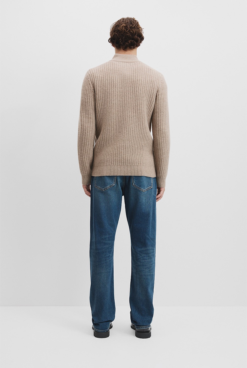 Textured Wool Half Zip Knit