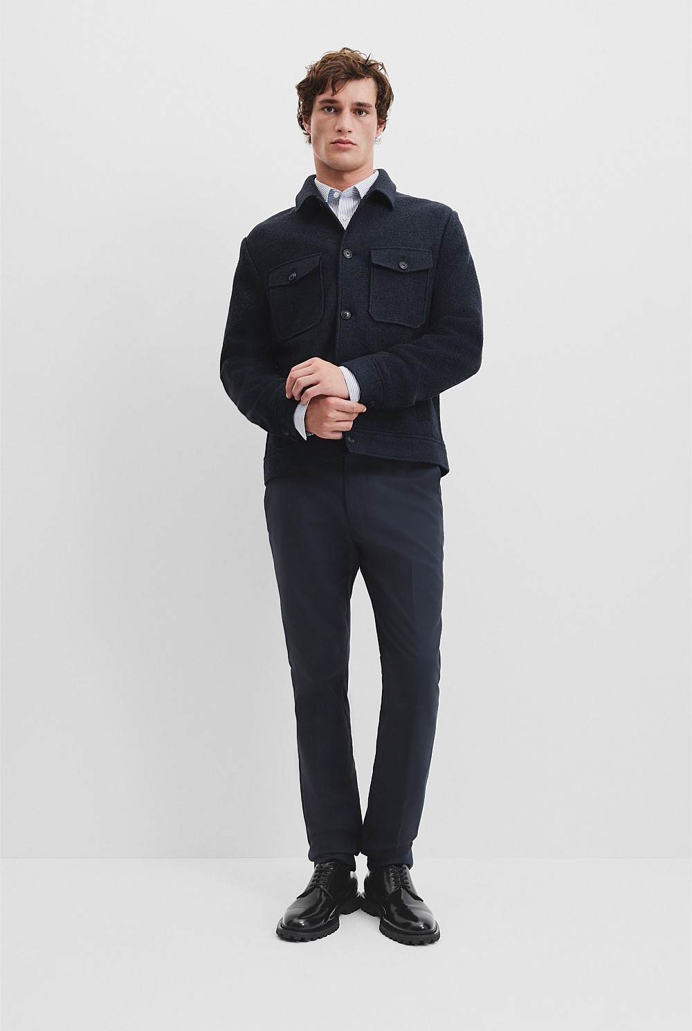 Textured Button Through Jacket