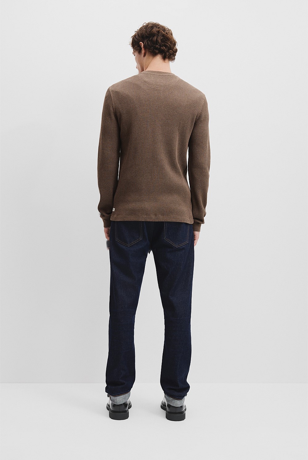 Australian Cotton Waffle Long Sleeve Crew Neck