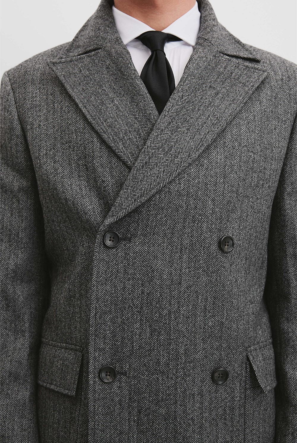 Herringbone Wool Overcoat
