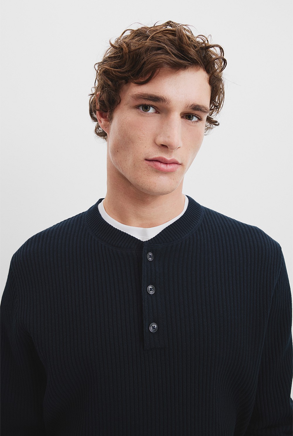 Australian Cotton Waffle Henley