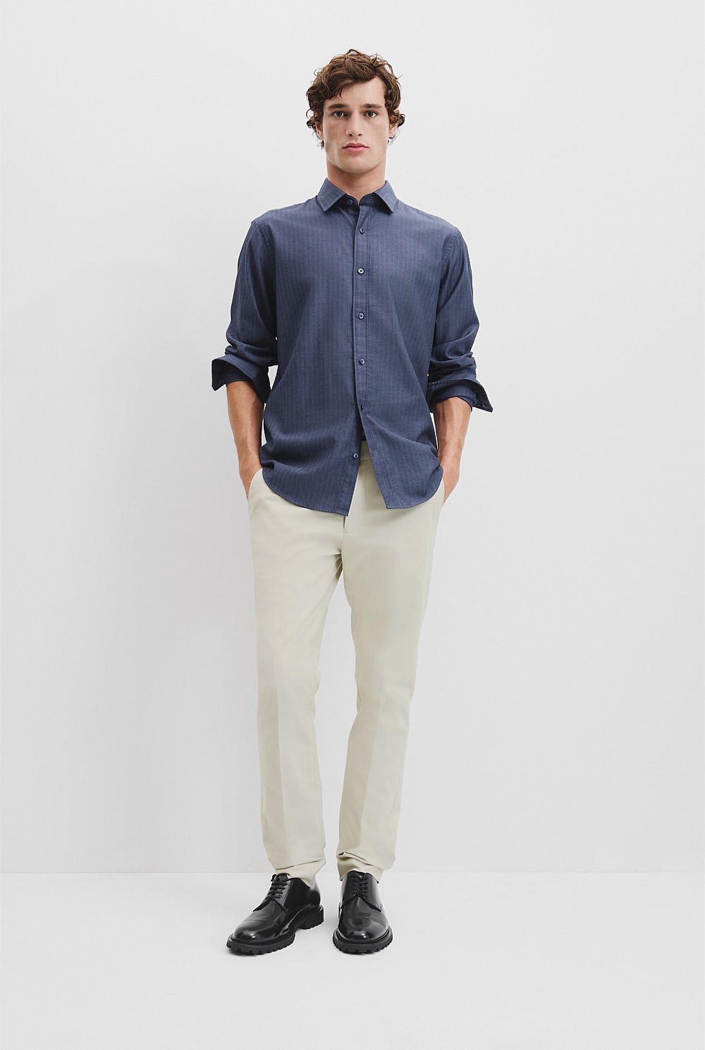 Organically Grown Cotton Regular Fit Herringbone Shirt