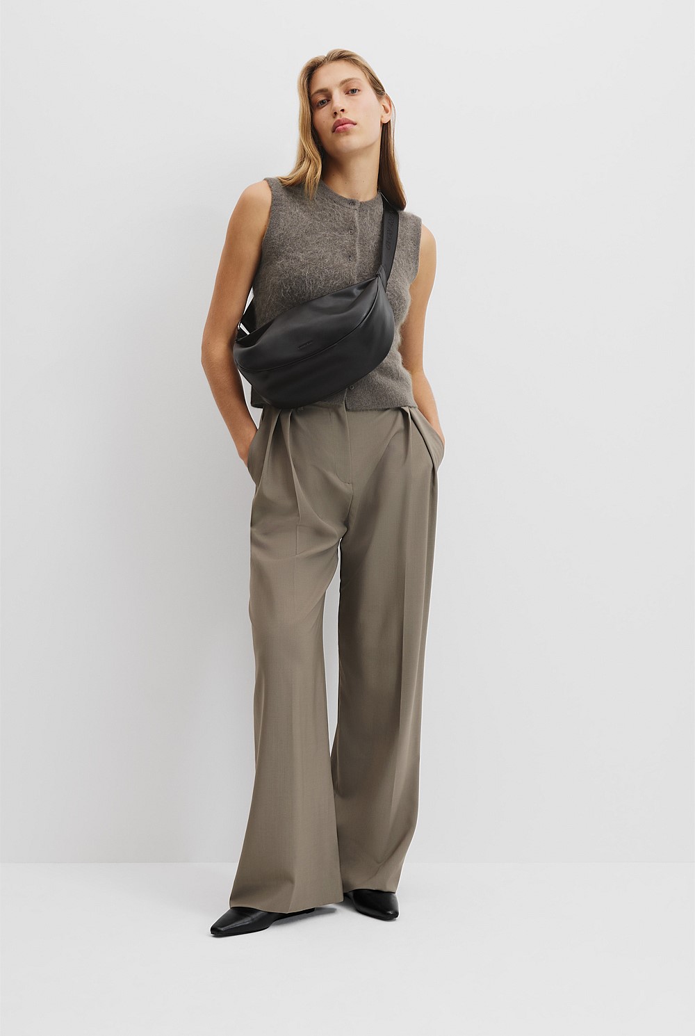 Recycled Polyester Blend Crescent Crossbody