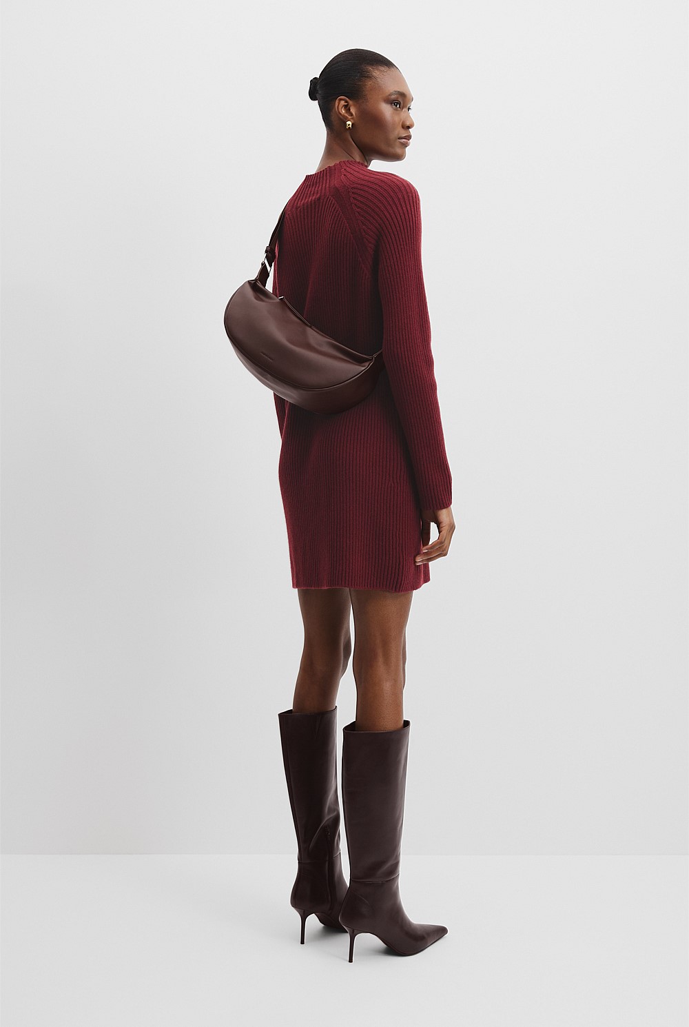Recycled Polyester Blend Crescent Crossbody