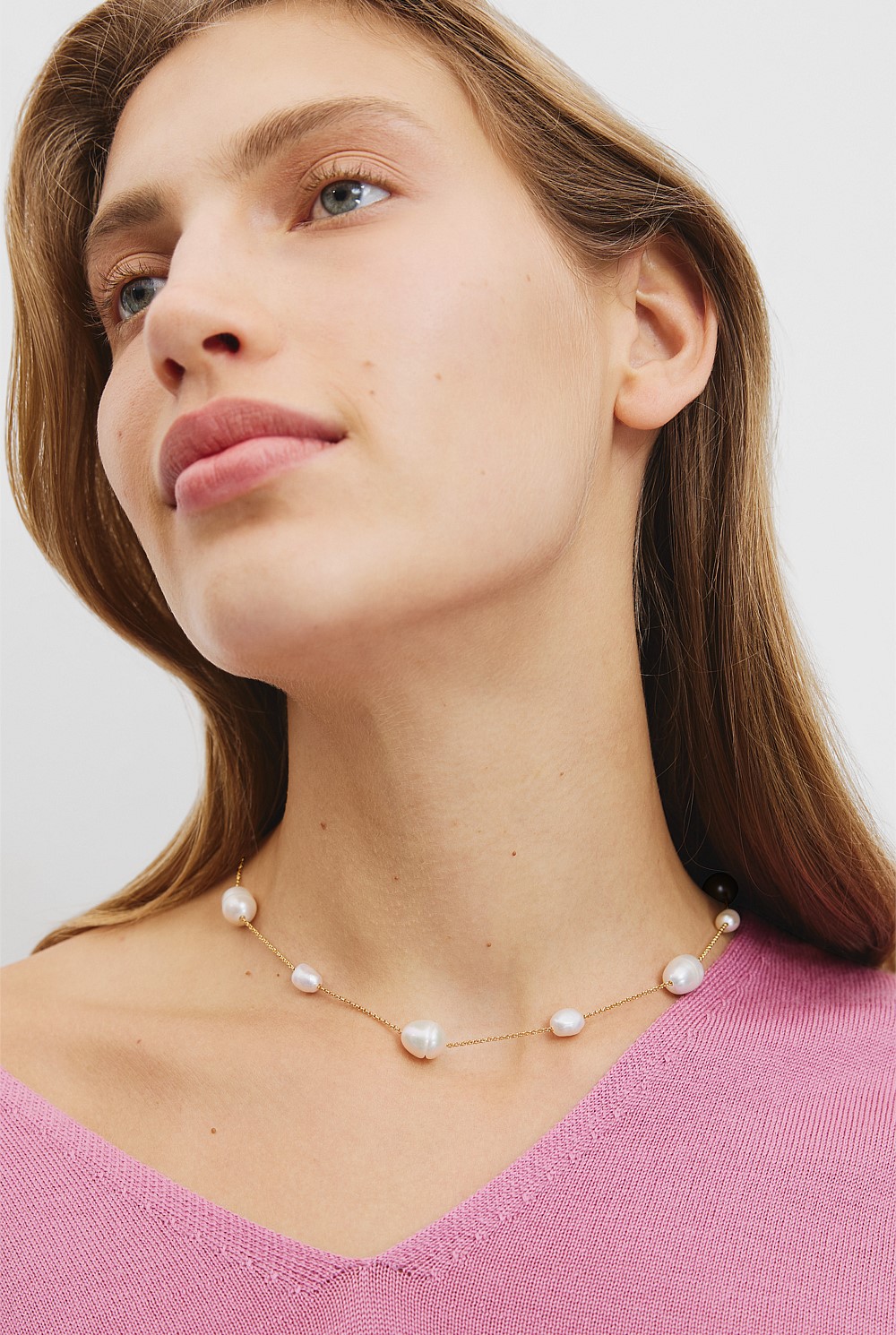 Fresh Water Pearl Chain Necklace