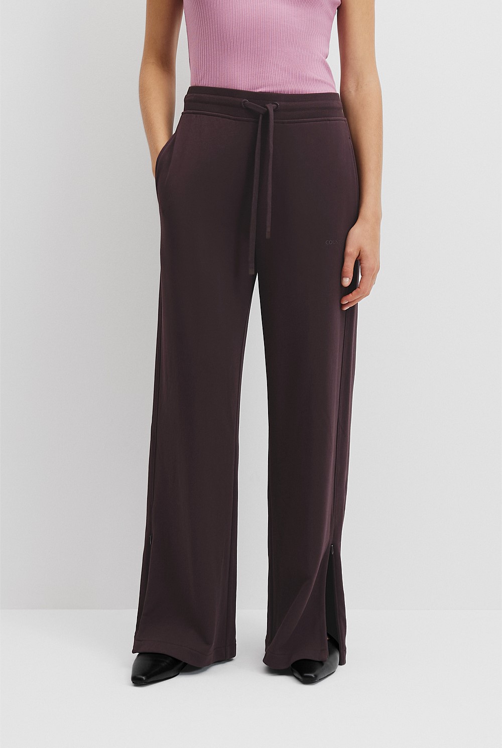 Australian Cotton Wide Leg Track Pant