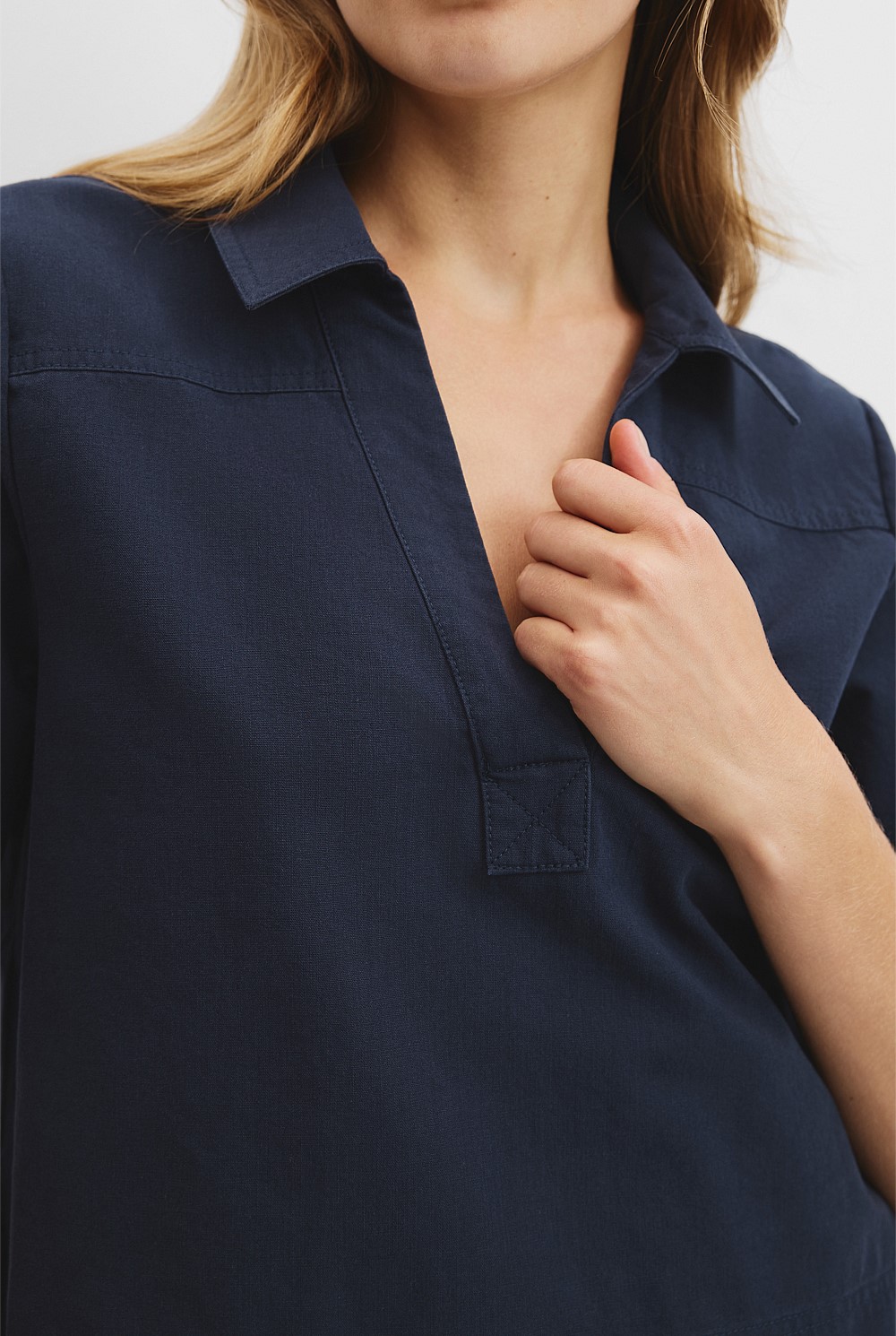 Organically Grown Cotton Short Sleeve Popover