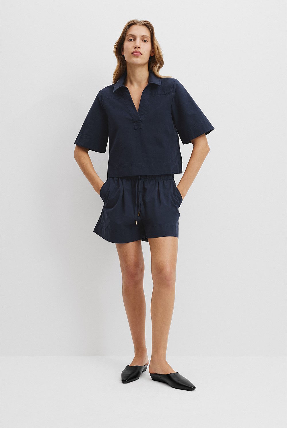 Organically Grown Cotton Short Sleeve Popover