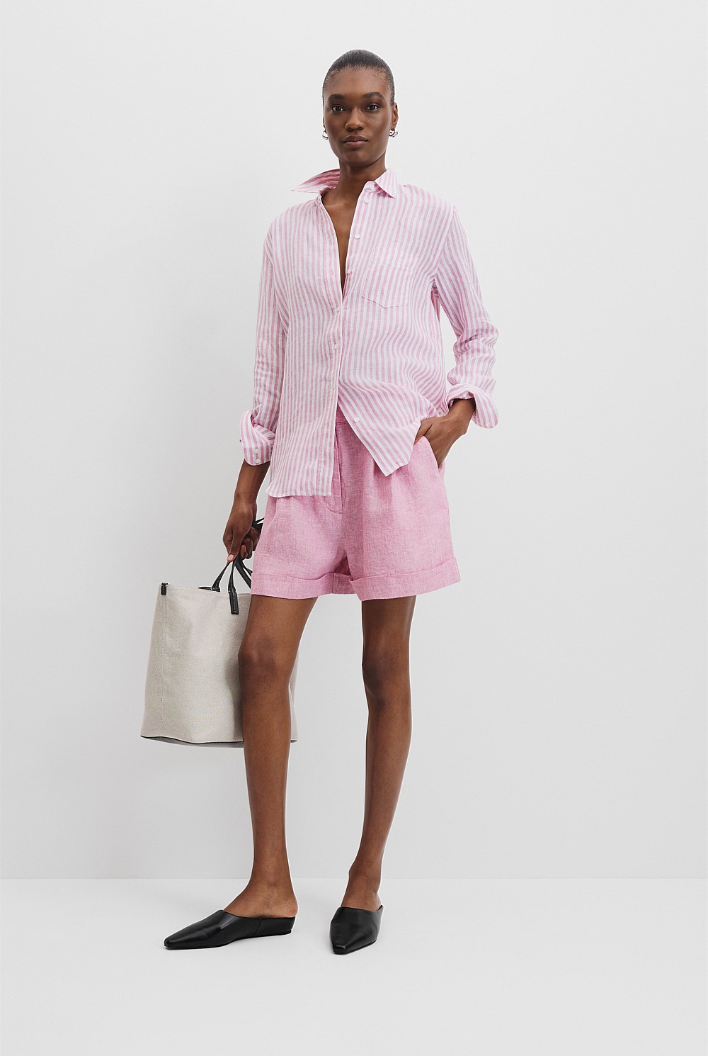 Organically Grown Linen Stripe Shirt