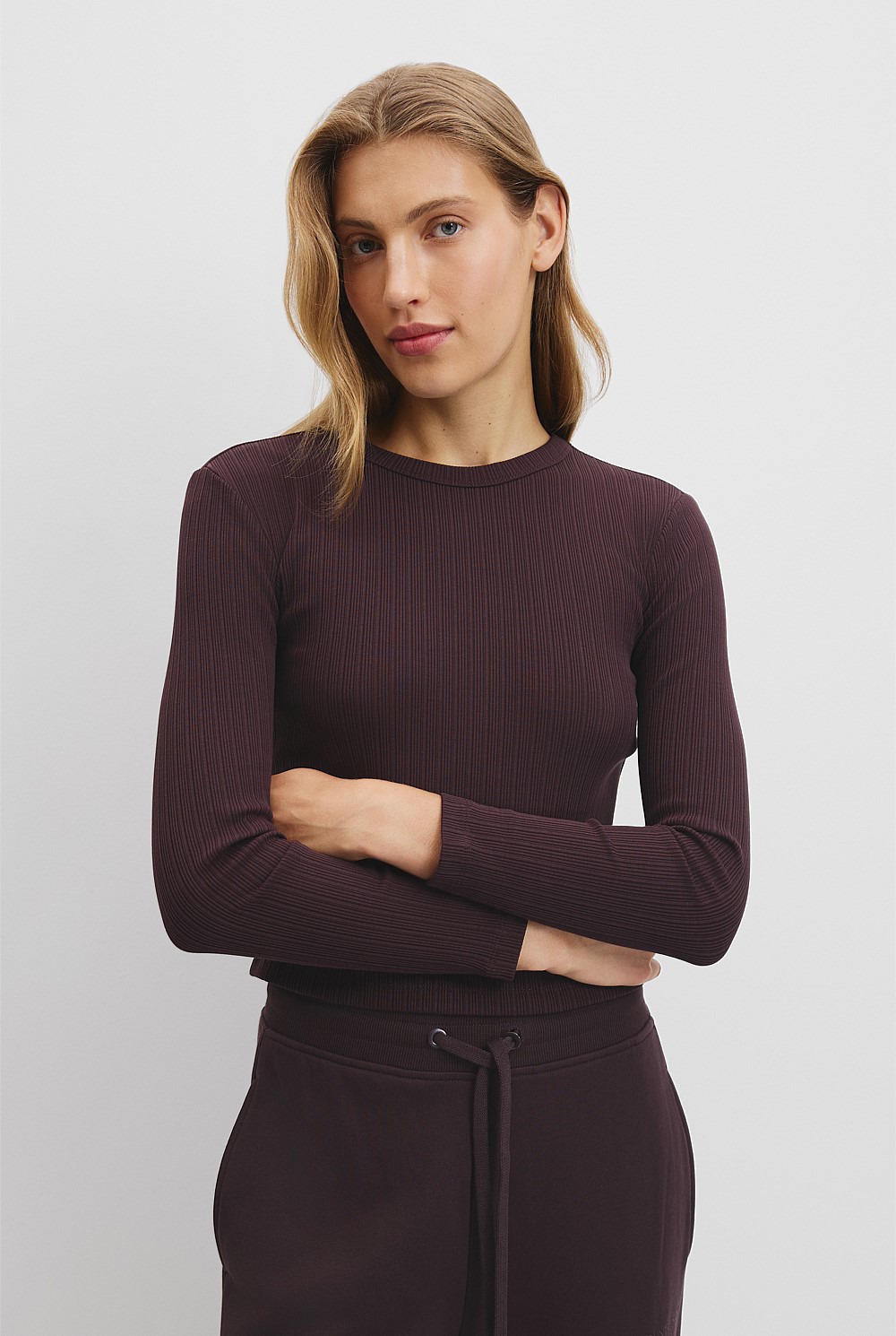 Long Sleeve Fitted Rib Top