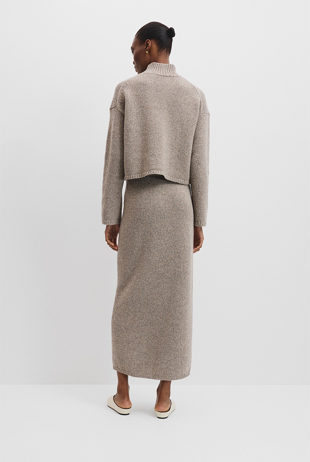 Melange Knit Mock Knit