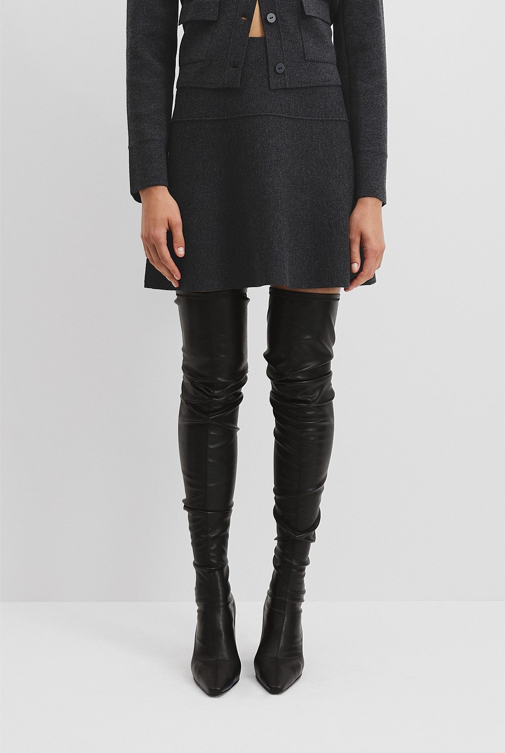 Compact Wool Mini Skirt
