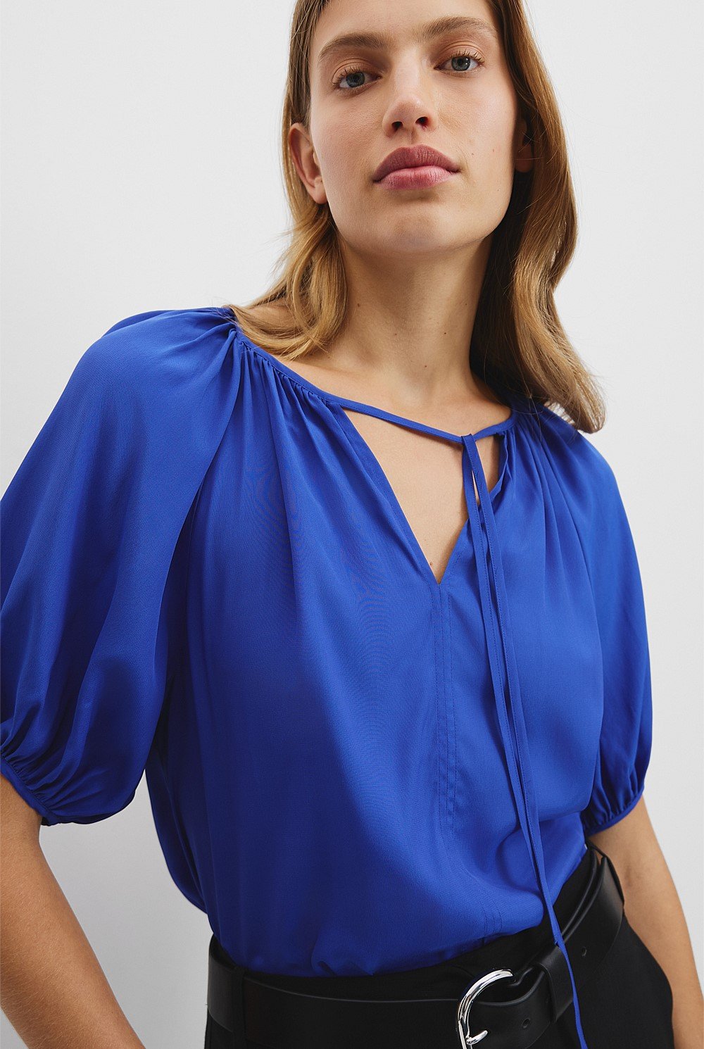 Gathered Short Sleeve Popover