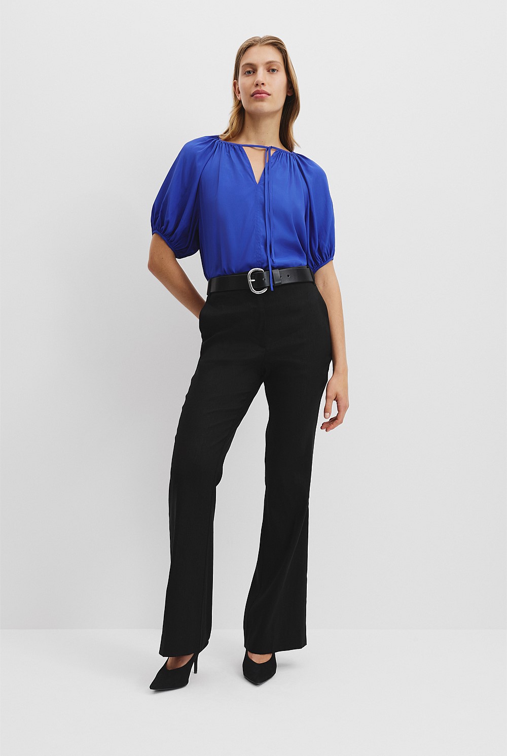 Gathered Short Sleeve Popover