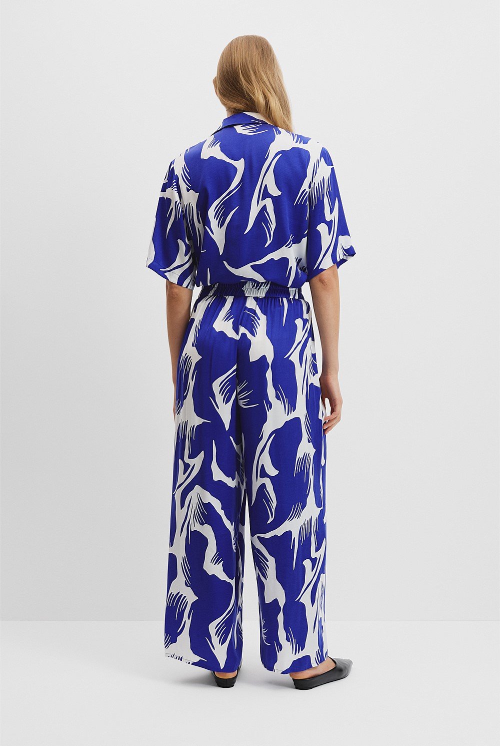 Print Cupro Pull On Pant