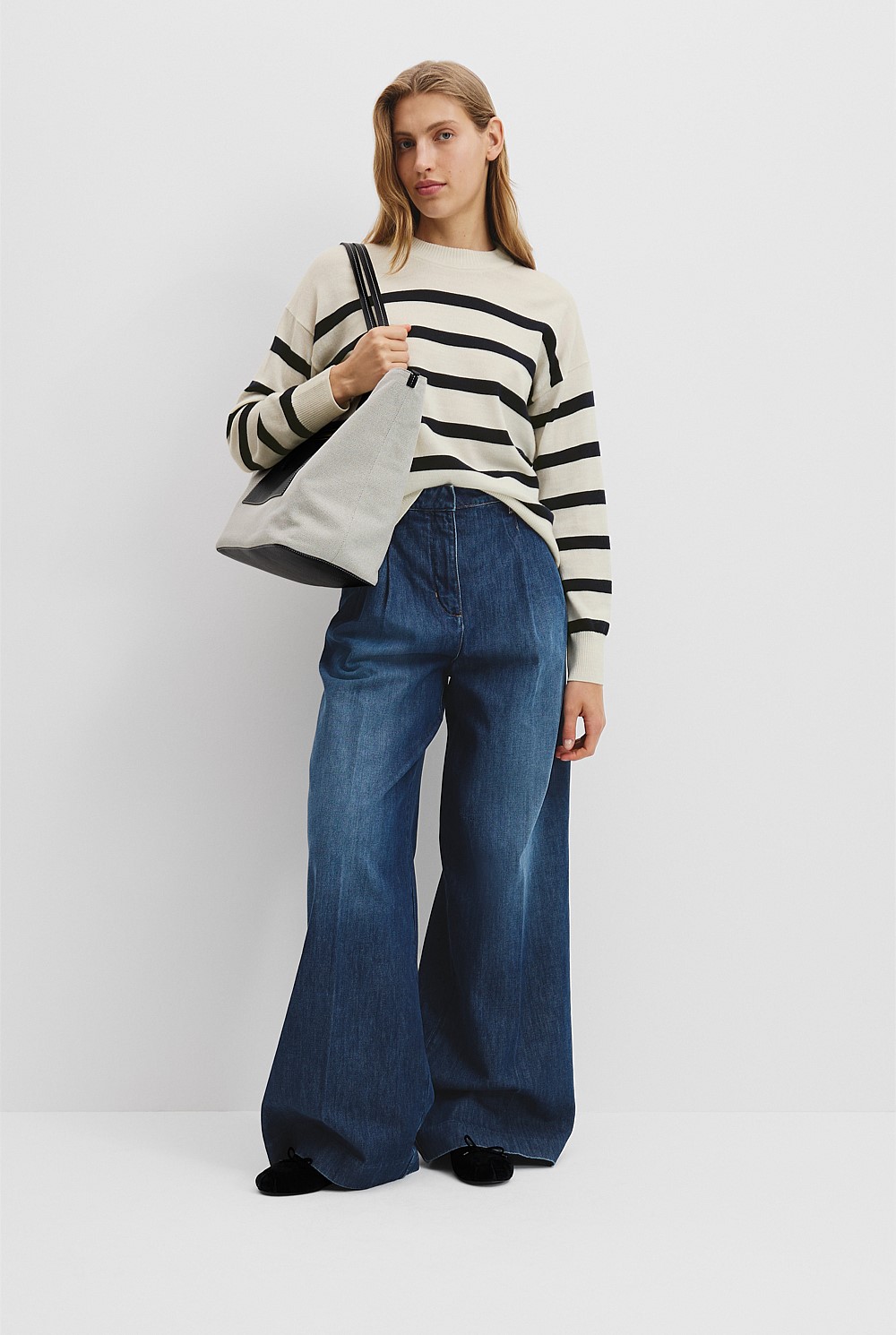 Verified Australian Merino Wool Stripe Crew Neck Knit