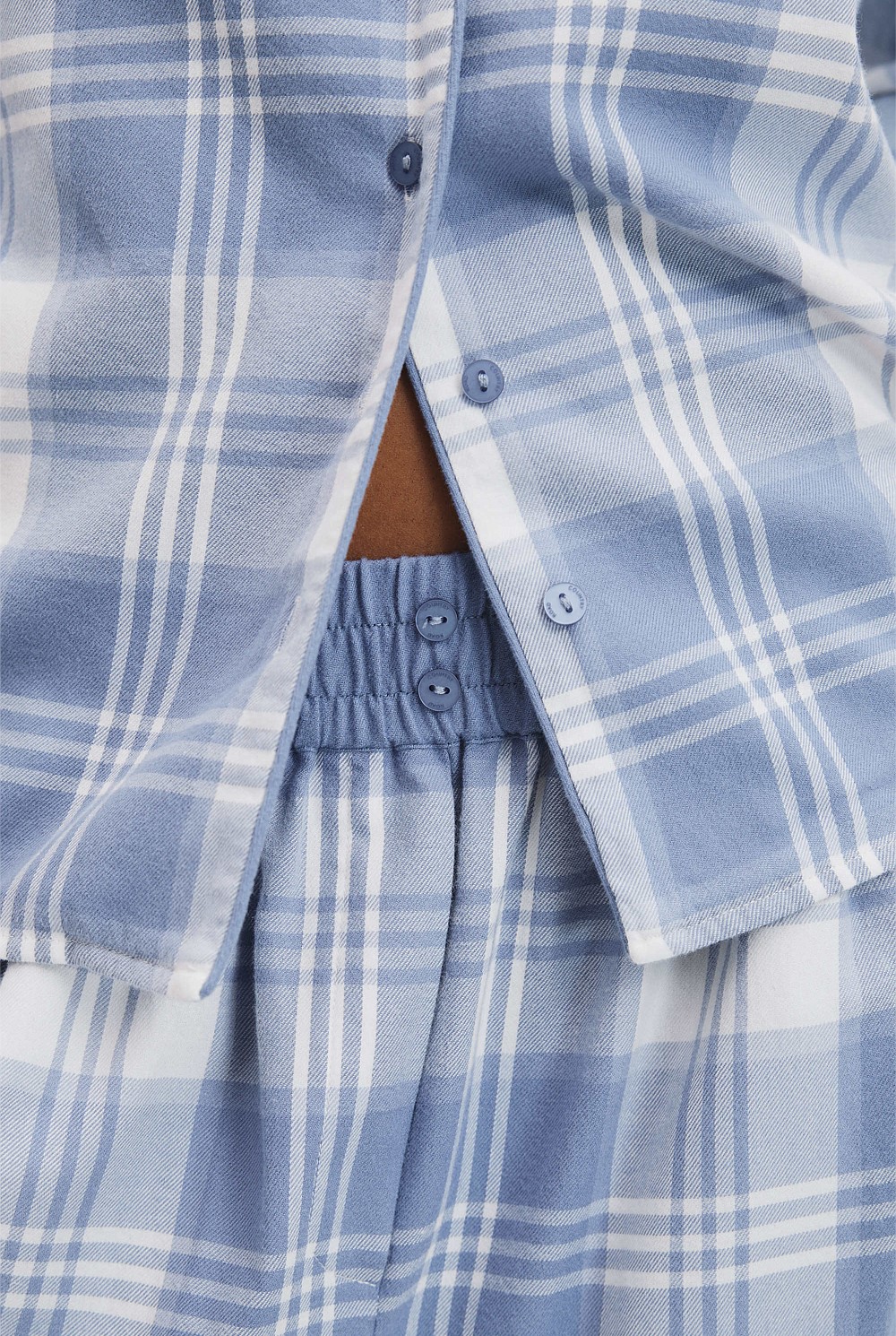 Australian Cotton Flannel Check Pyjama Set