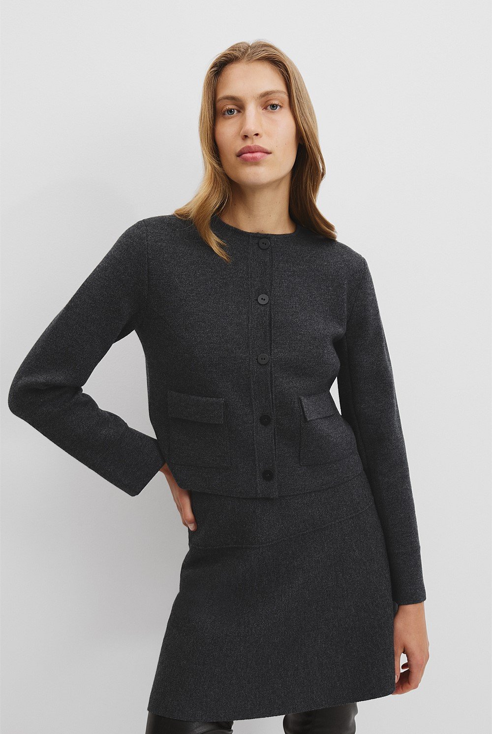 Compact Wool Knit Jacket
