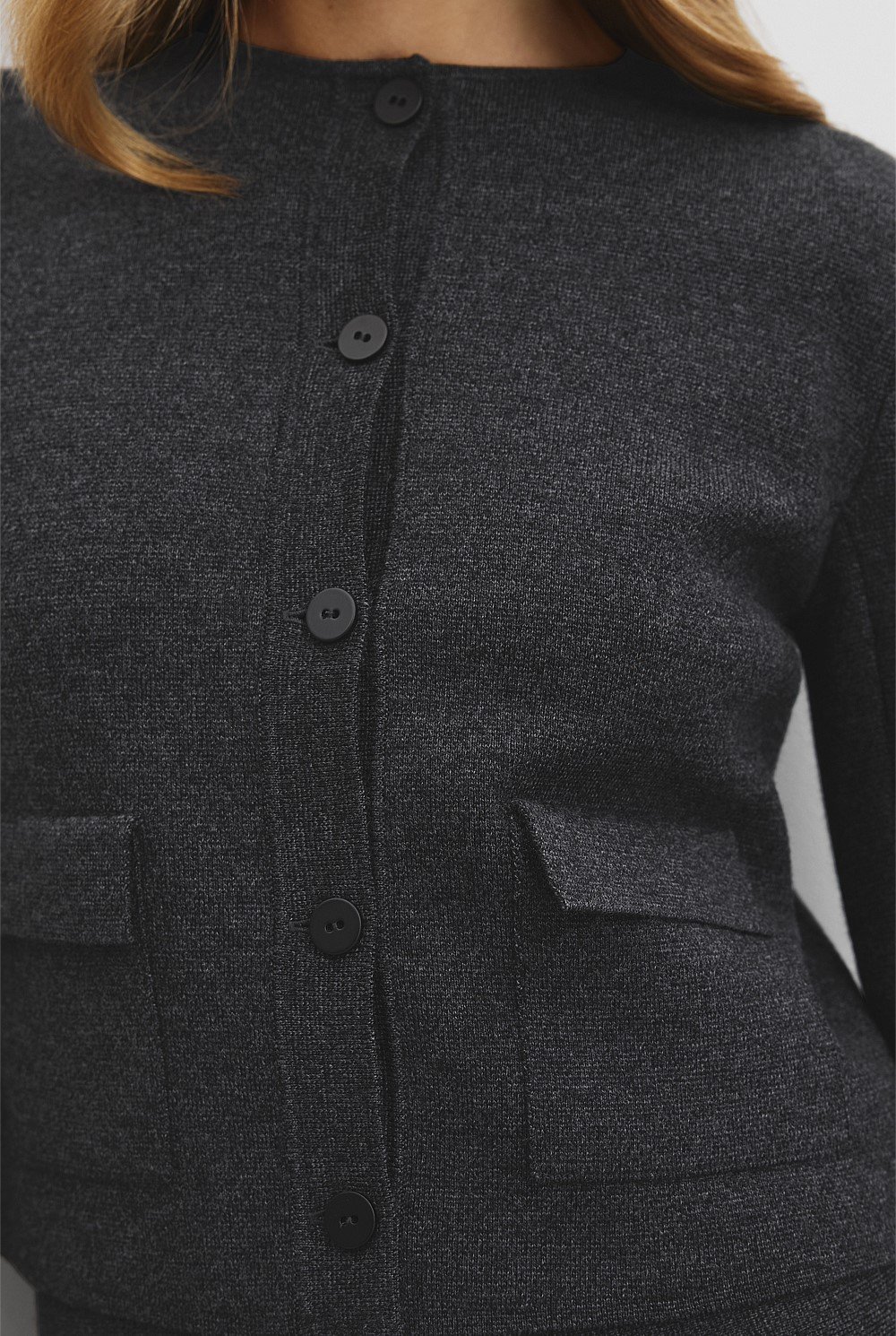 Compact Wool Knit Jacket