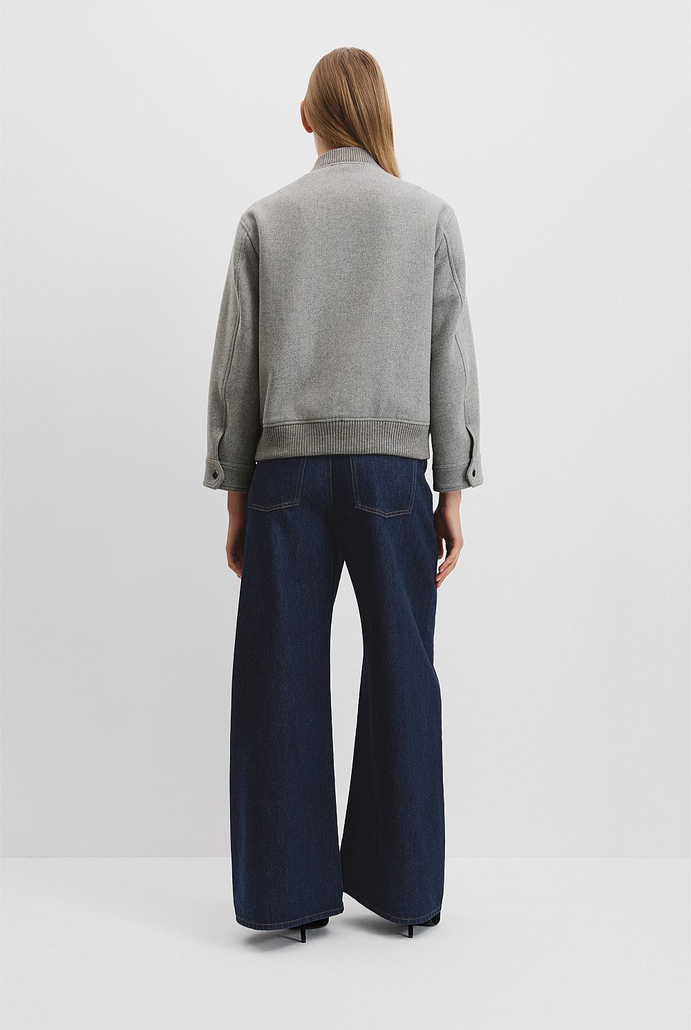 Wool Blend Bomber Jacket