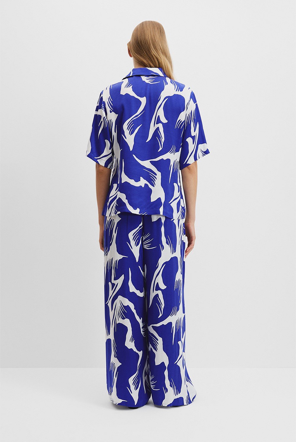Print Cupro Button Top