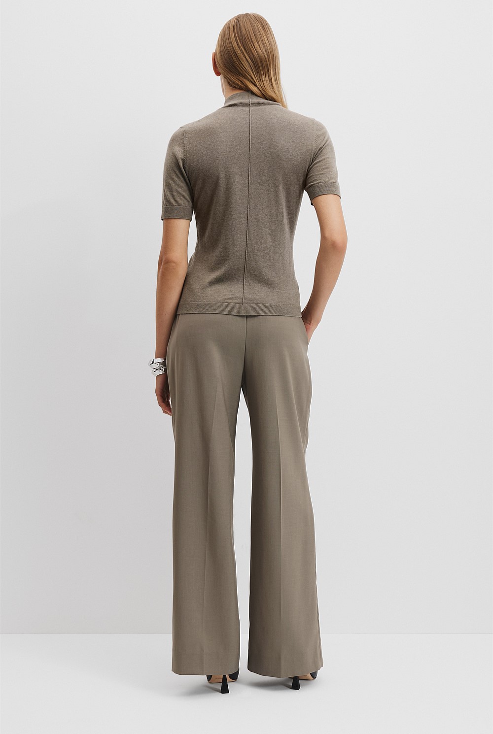 Australian Merino Wool Silk Short Sleeve Knit