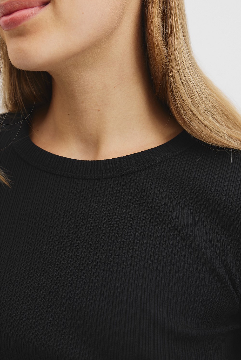 Long Sleeve Fitted Rib Top