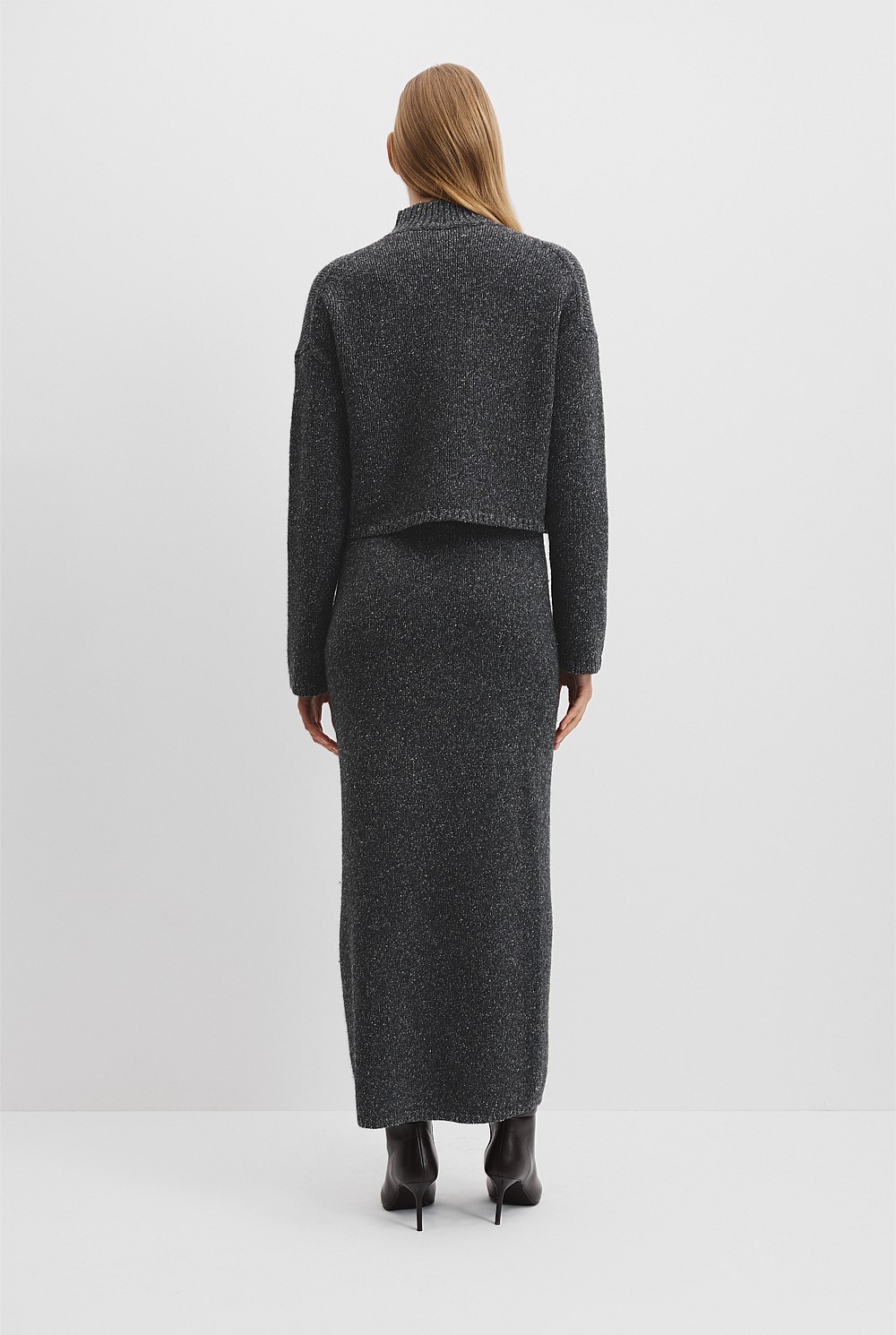 Melange Knit Mock Knit
