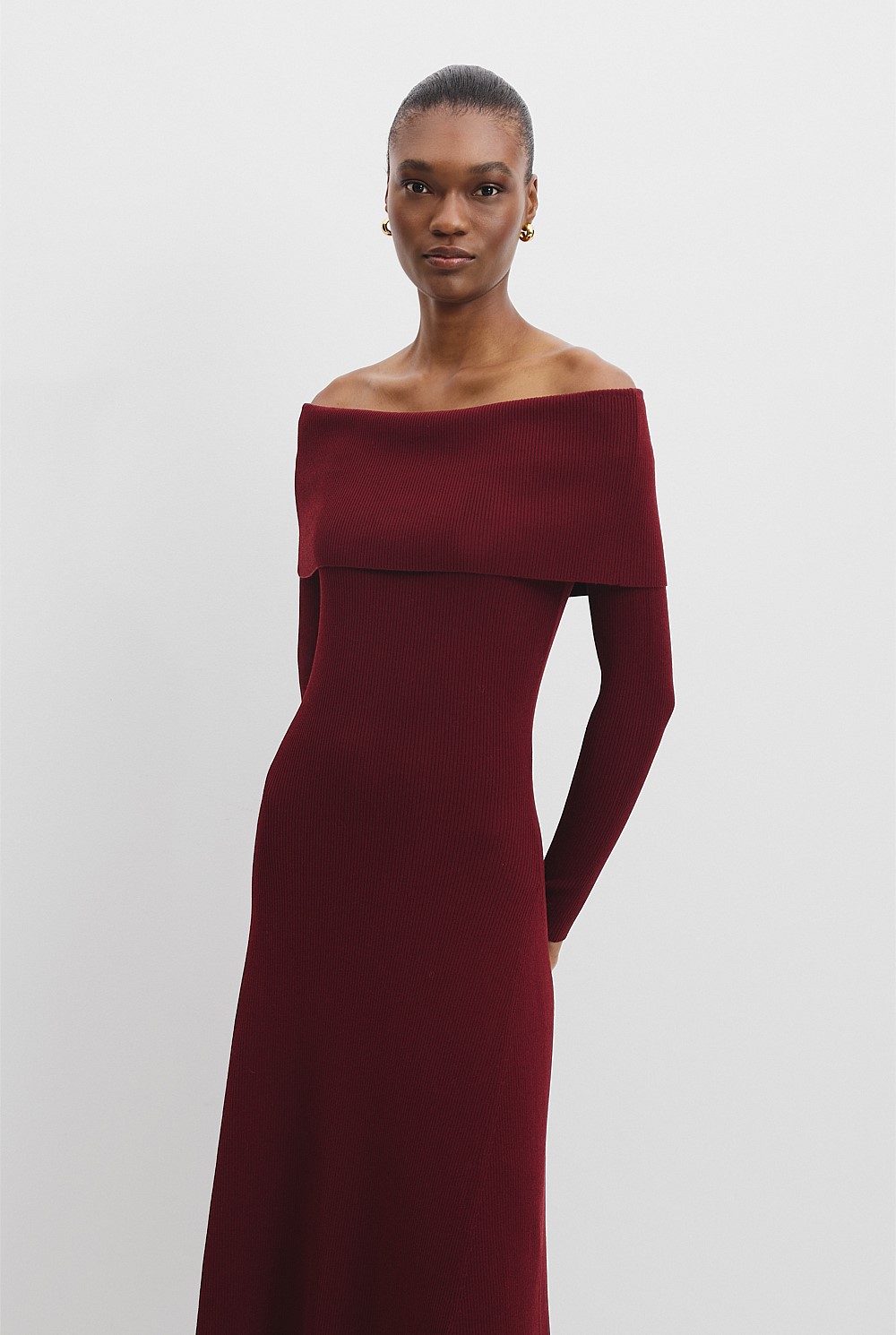 Off-Shoulder Knit Dress