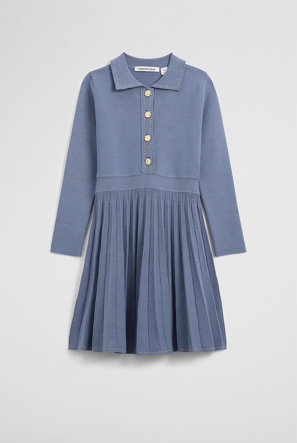 Metallic Collared Knit Dress