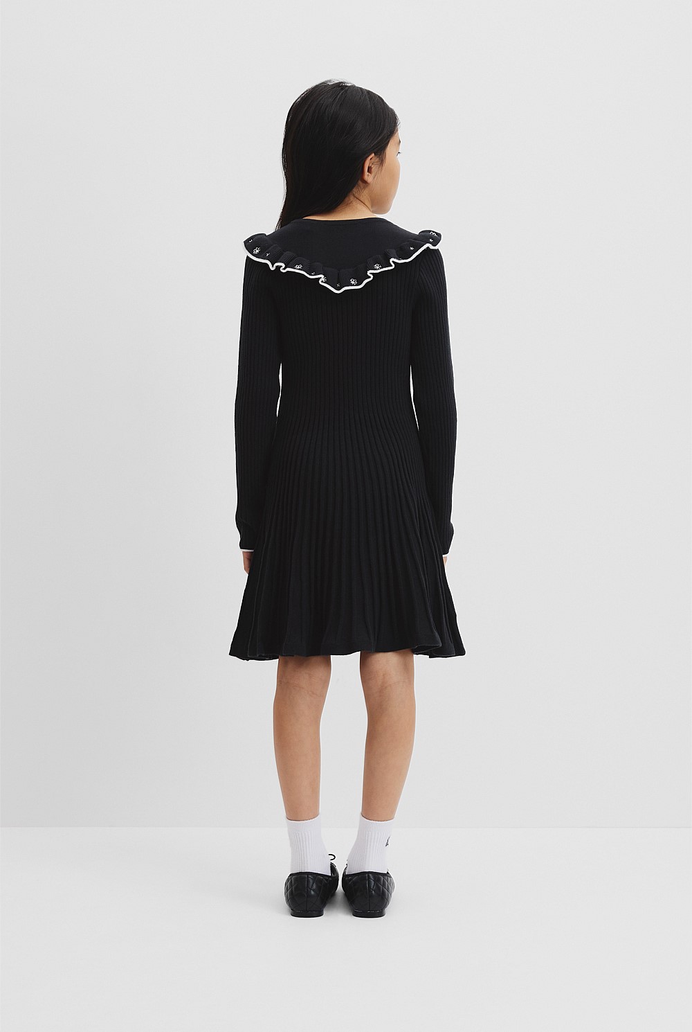 Embroidered Knit Dress