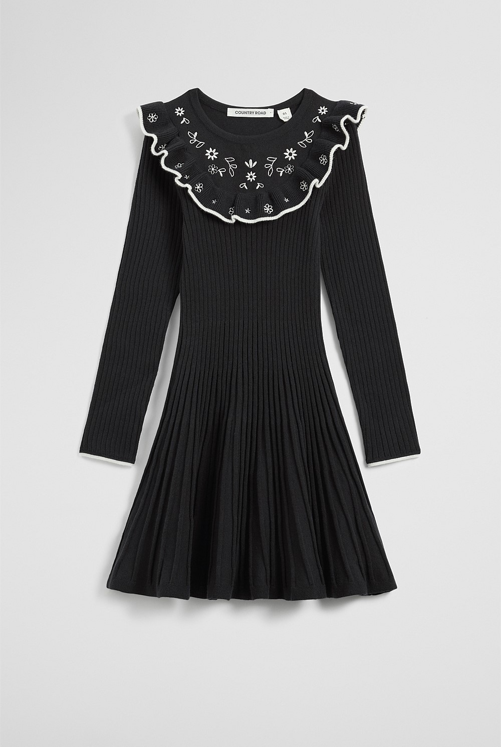Embroidered Knit Dress