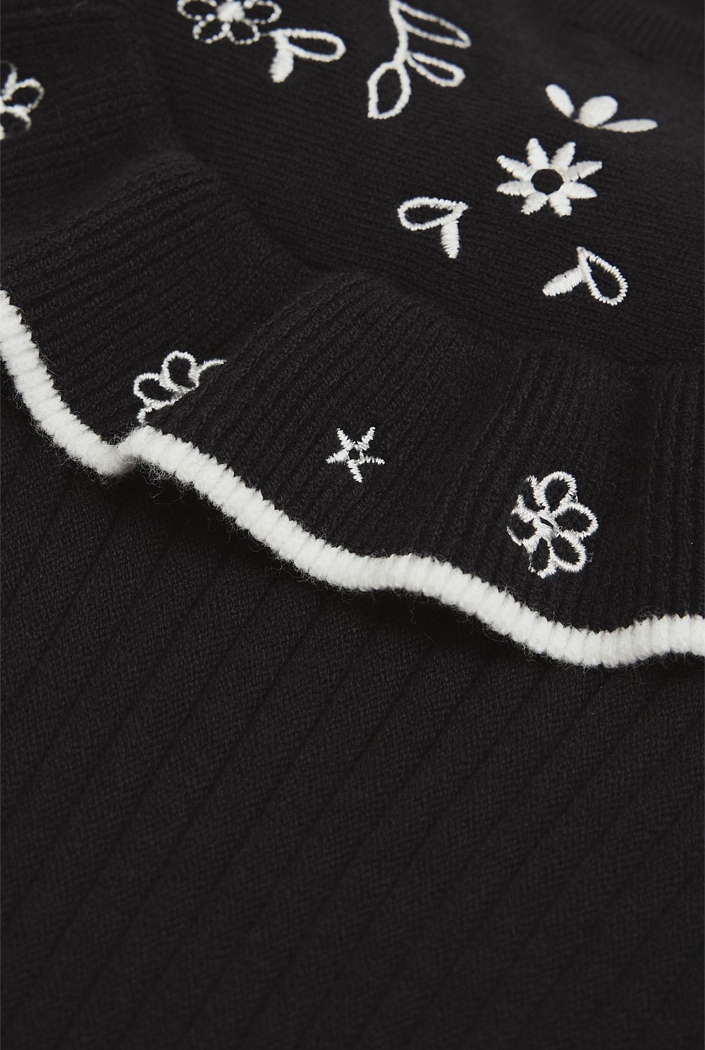 Embroidered Knit Dress