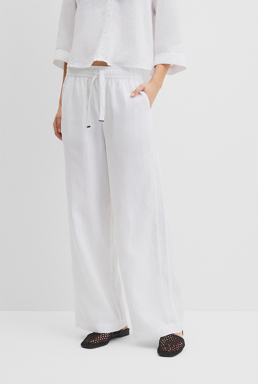 Tie Detail Linen Pant