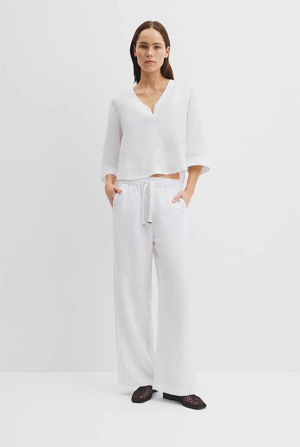 Organically Grown Linen 3/4 Sleeve Linen Shirt
