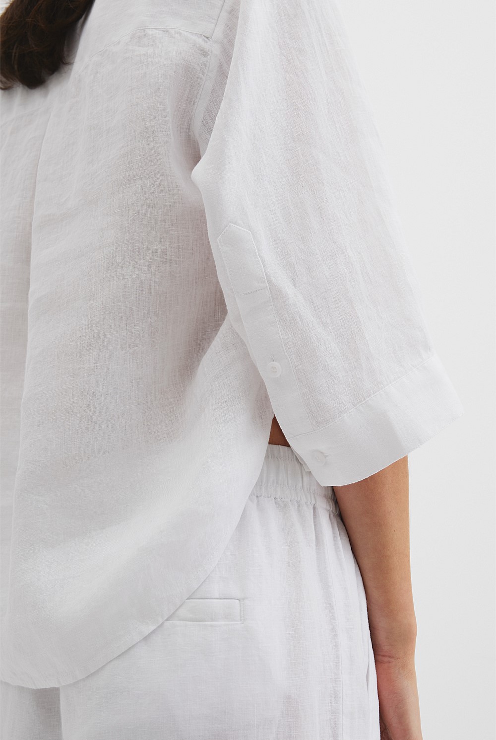 Organically Grown Linen 3/4 Sleeve Linen Shirt