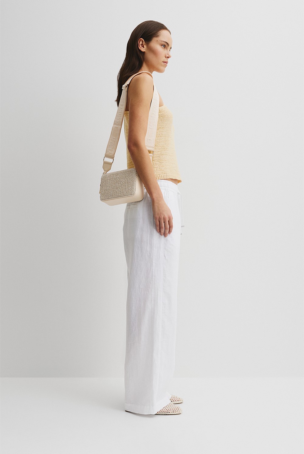 Woven Contrast Camera Bag
