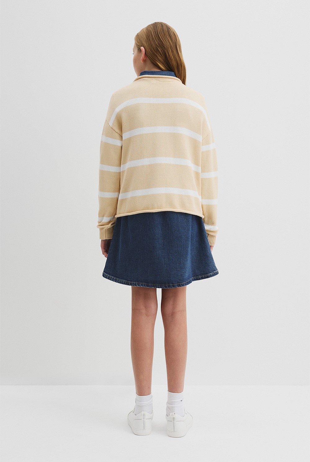 Teen Organically Grown Cotton Embroidered Logo Knit