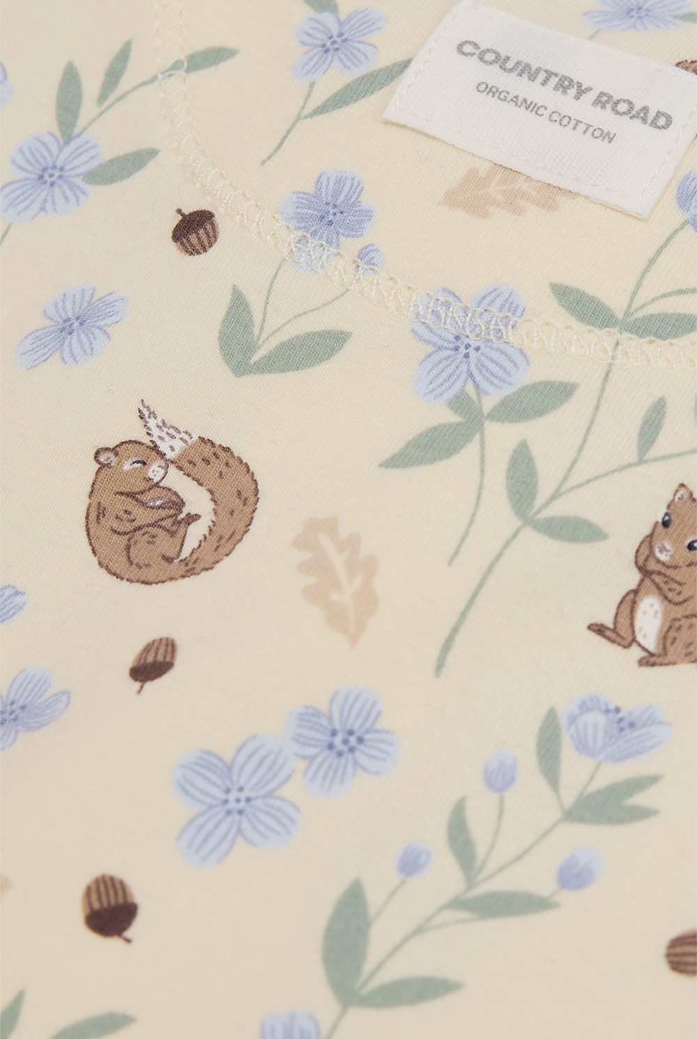 Organically Grown Cotton Squirrel Floral Jumpsuit