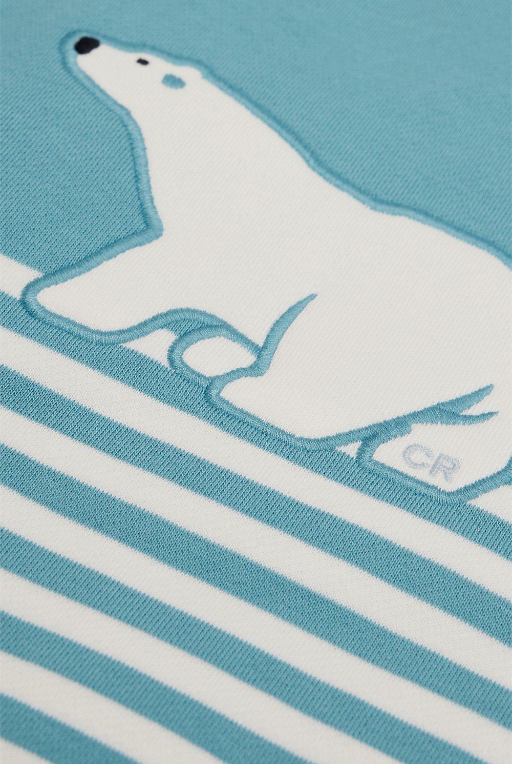 Organically Grown Cotton Stripe Polar Bear Sweat