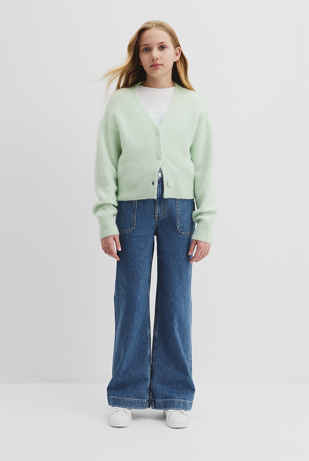 Teen Fluffy Knit Cardigan