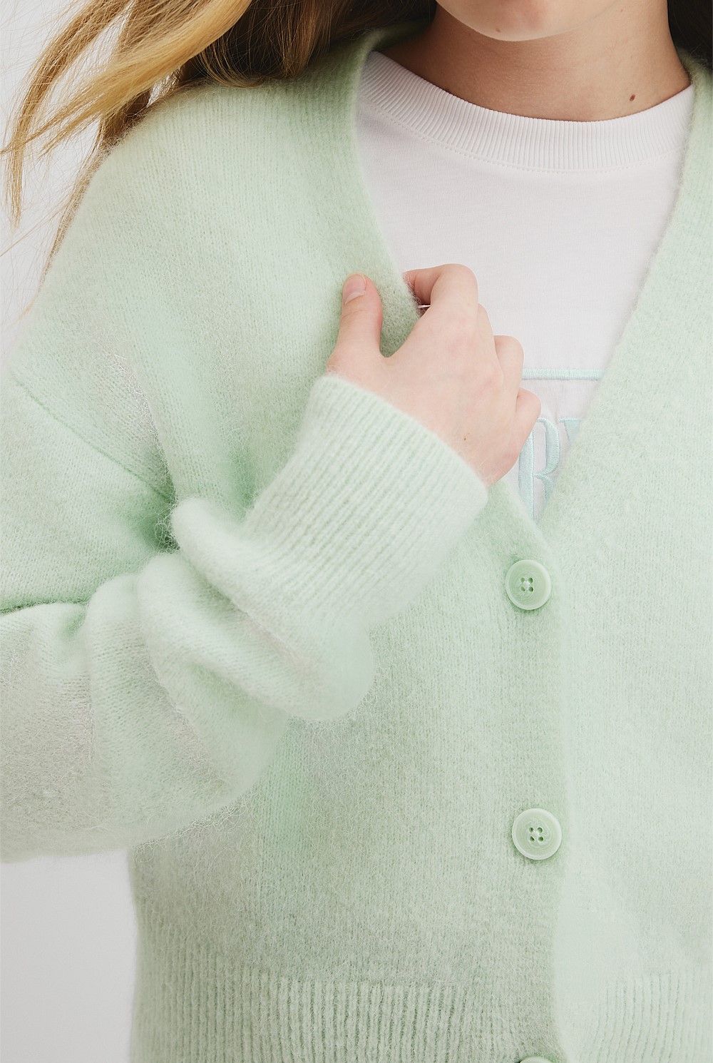 Teen Fluffy Knit Cardigan