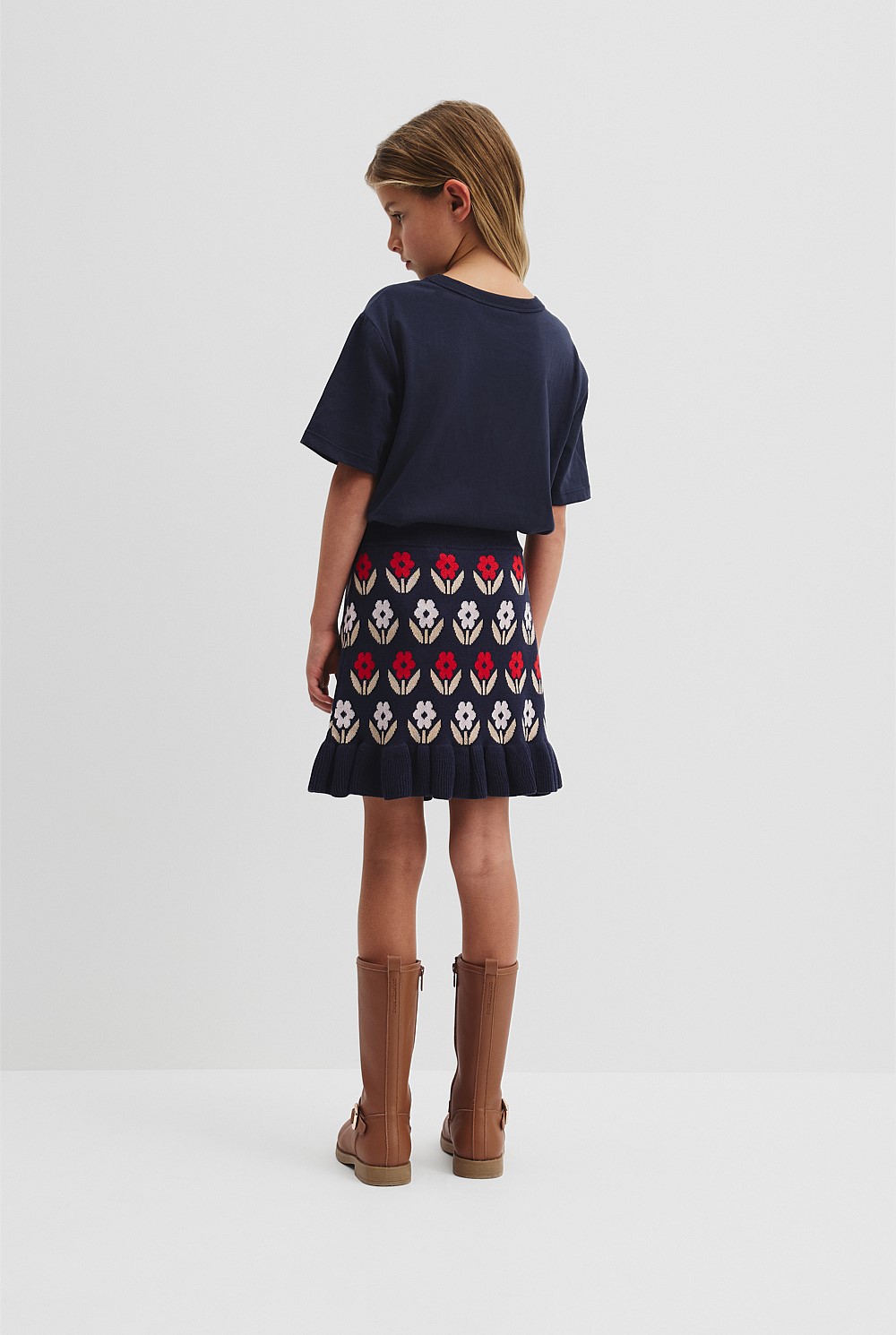 Organically Grown Cotton Jacquard Knit Skirt