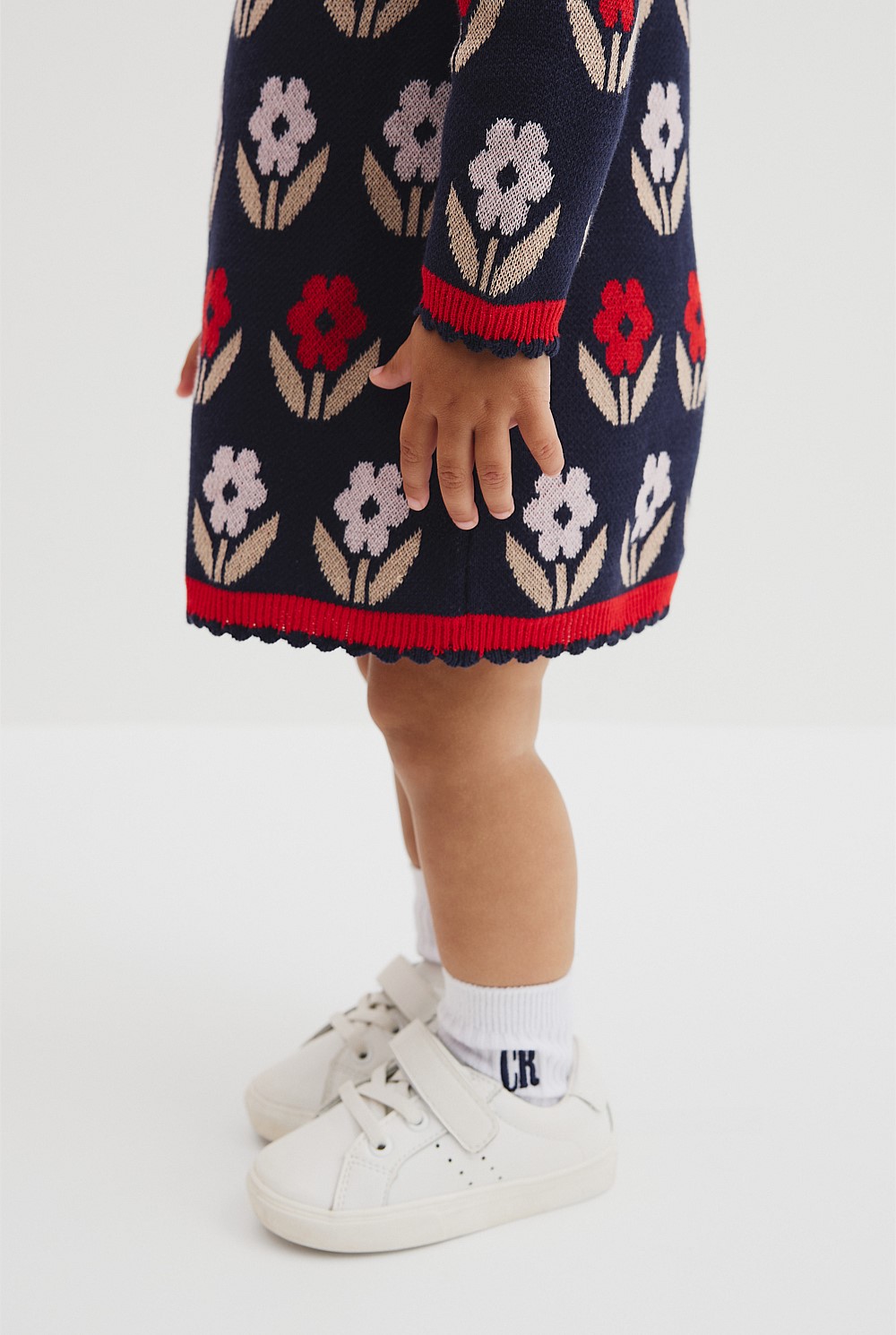 Organically Grown Cotton Jacquard Knit Dress