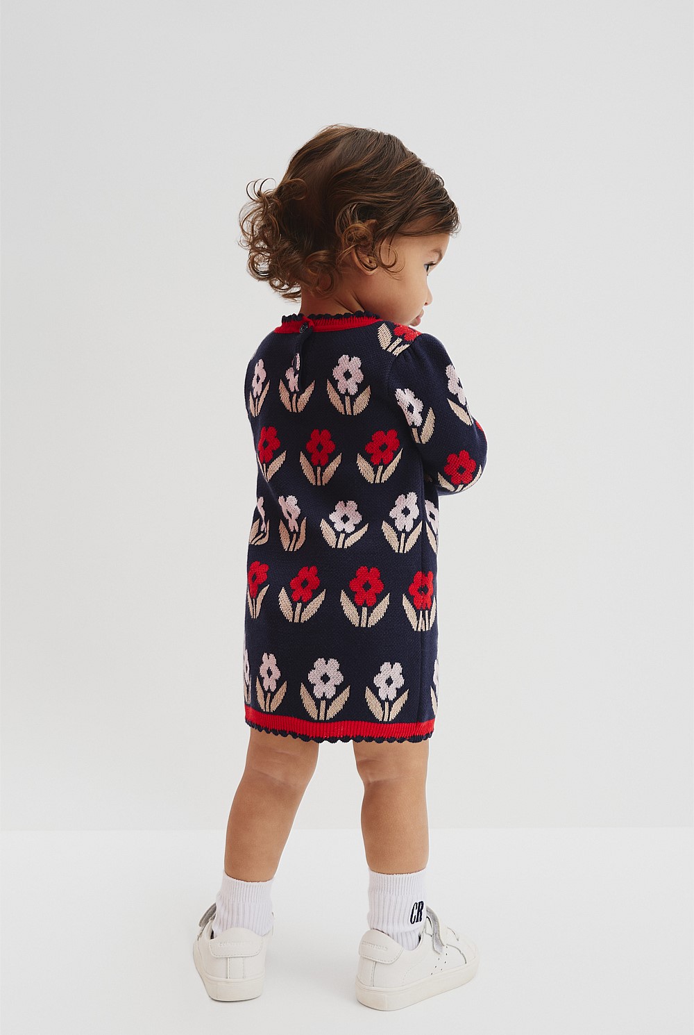 Organically Grown Cotton Jacquard Knit Dress