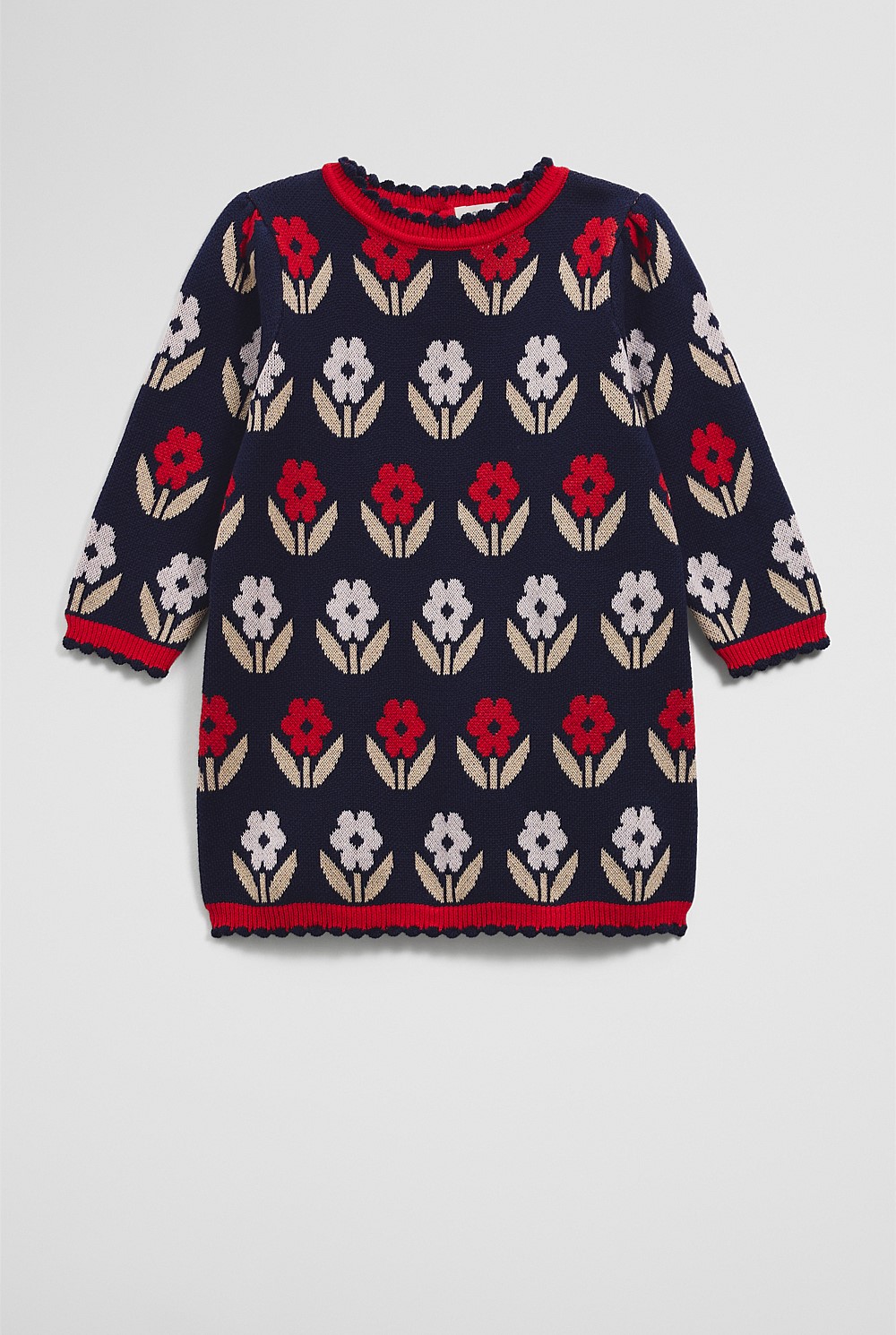 Organically Grown Cotton Jacquard Knit Dress