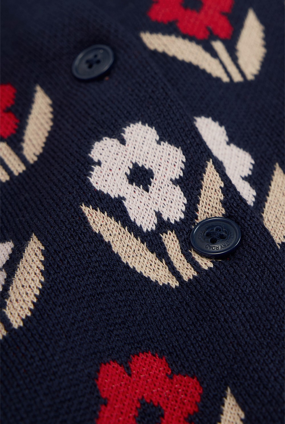 Organically Grown Cotton Jacquard Knit Cardigan